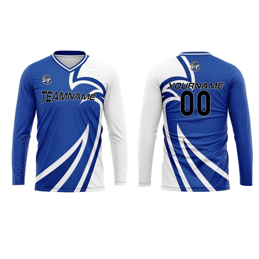 Kundenspezifisches Blau Basketball Fußball Schießen langes T-Shirt für Erwachsene und Kinder