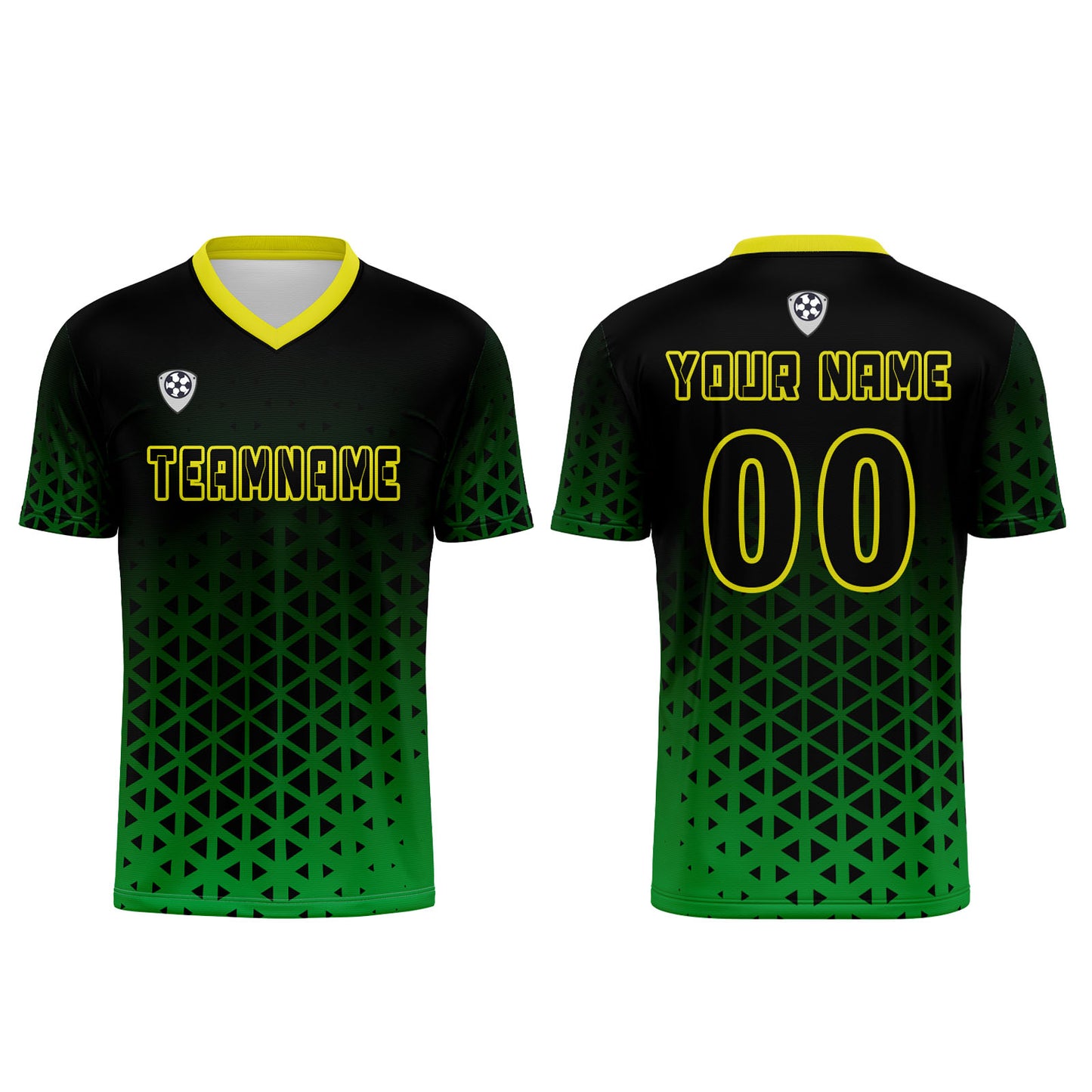 Benutzerdefinierte Grün Gelb Trikots für Männer Frauen Personalisierte Fußball Uniformen für Erwachsene und Kind