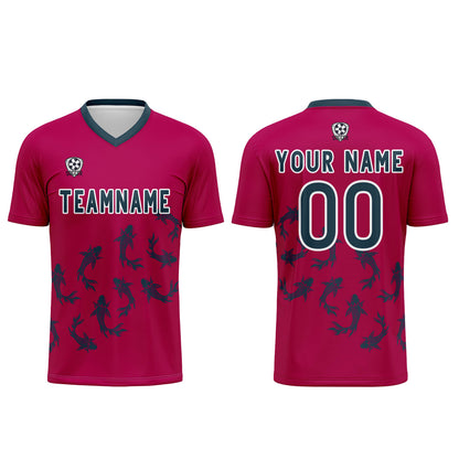 Benutzerdefinierte Rose Rot Trikots für Männer Frauen Personalisierte Fußball Uniformen für Erwachsene und Kind
