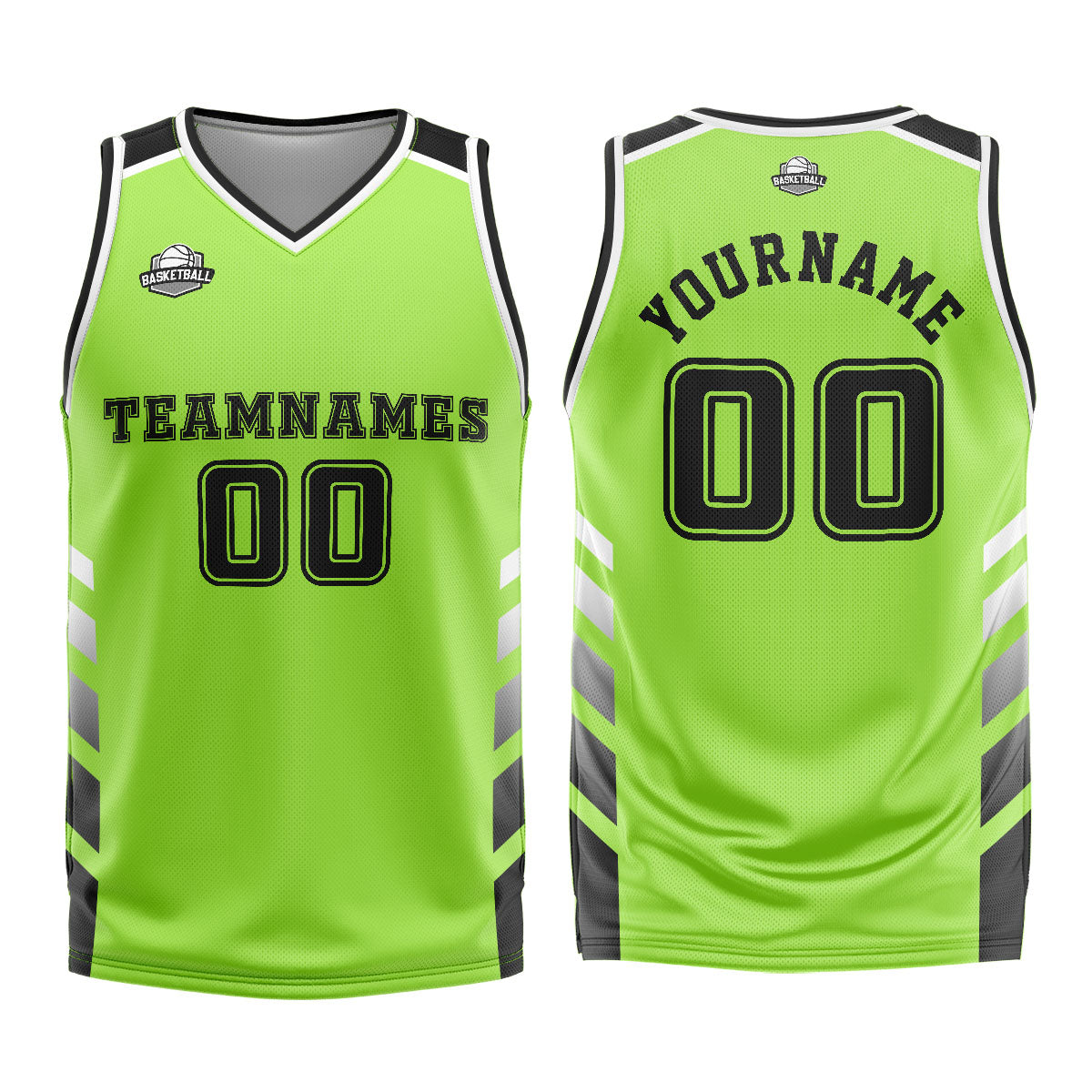 Benutzerdefinierter Grün Schwarz Basketball Jersey Uniform Anzug gedruckt Ihr Logo Name Nummer