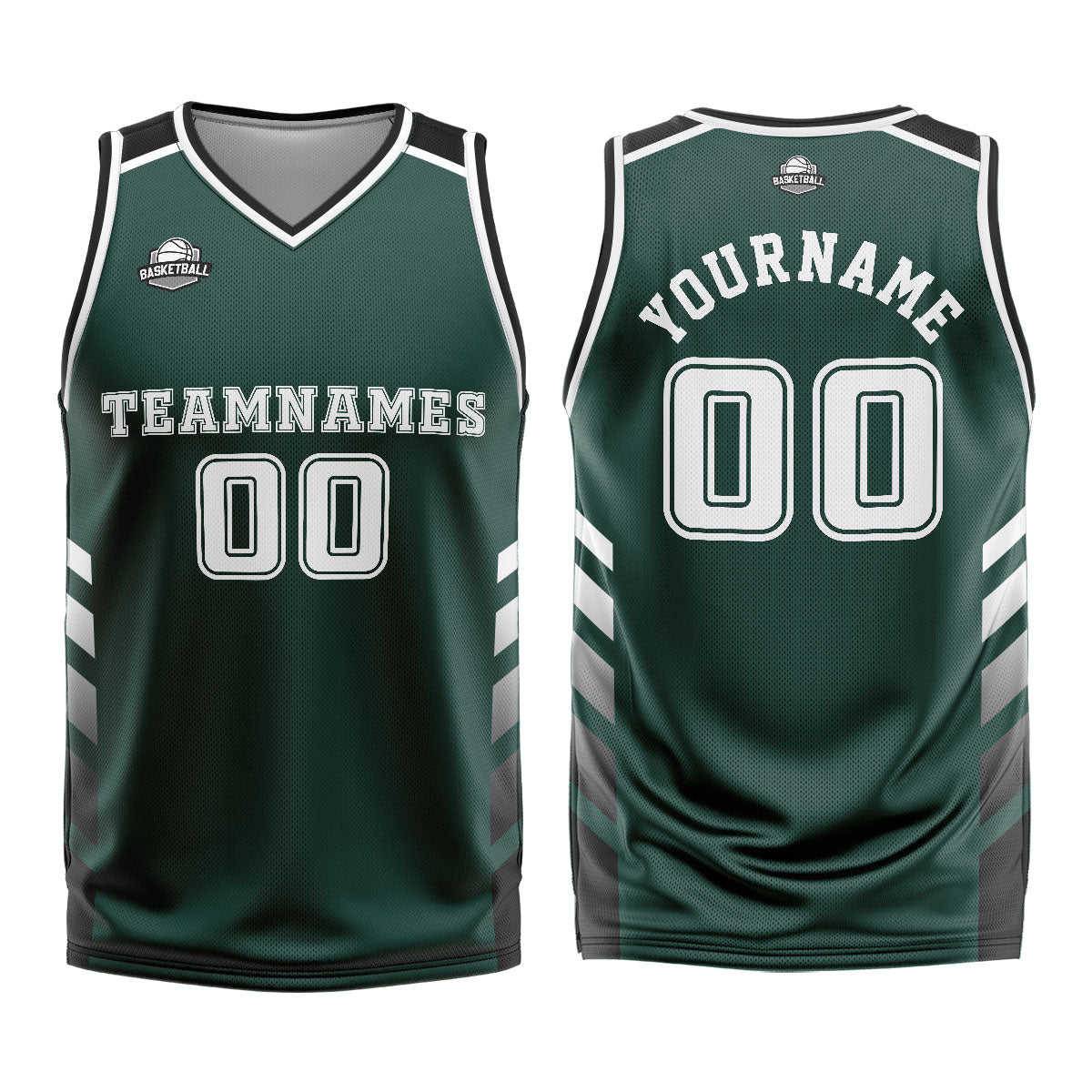 Benutzerdefinierter Grün Weiß Basketball Jersey Uniform Anzug gedruckt Ihr Logo Name Nummer