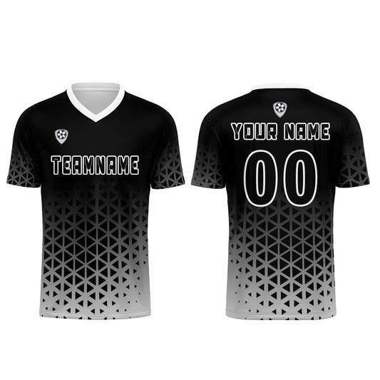 Benutzerdefinierte Schwarz Weiß Trikots für Männer Frauen Personalisierte Fußball Uniformen für Erwachsene und Kind