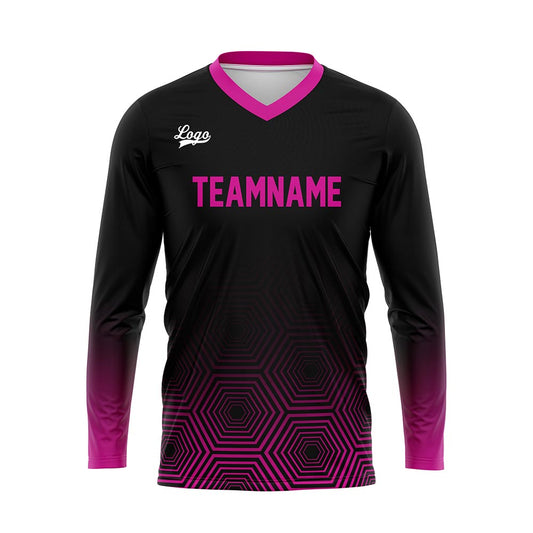 Kundenspezifisches Rosa Schwarz Basketball Fußball Schießen langes T-Shirt für Erwachsene und Kinder