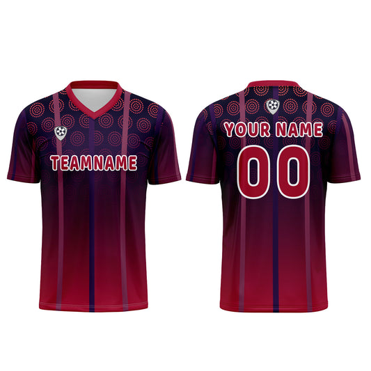 Benutzerdefinierte Rot Lila Trikots für Männer Frauen Personalisierte Fußball Uniformen für Erwachsene und Kind