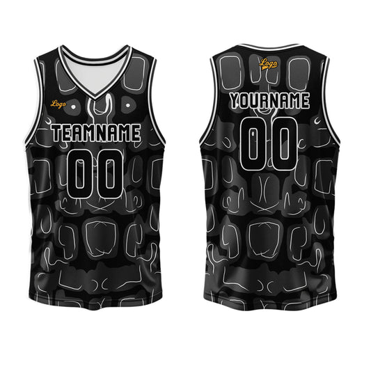 Benutzerdefinierter Schwarz  Basketball Jersey Uniform Anzug gedruckt Ihr Logo Name Nummer