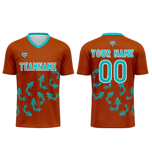 Benutzerdefinierte Orange Trikots für Männer Frauen Personalisierte Fußball Uniformen für Erwachsene und Kind