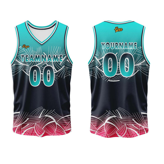 Benutzerdefinierter Azurblau Basketball Jersey Uniform Anzug gedruckt Ihr Logo Name Nummer