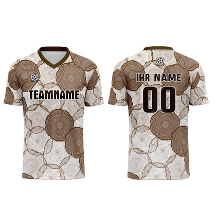 Benutzerdefinierte Weiß Braun Trikots für Männer Frauen Personalisierte Fußball Uniformen für Erwachsene und Kind