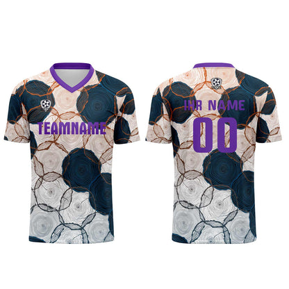 Benutzerdefinierte Lila Dunkelblauer Gradient Trikots für Männer Frauen Personalisierte Fußball Uniformen für Erwachsene und Kind