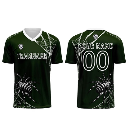 Benutzerdefinierte Grün Trikots für Männer Frauen Personalisierte Fußball Uniformen für Erwachsene und Kind