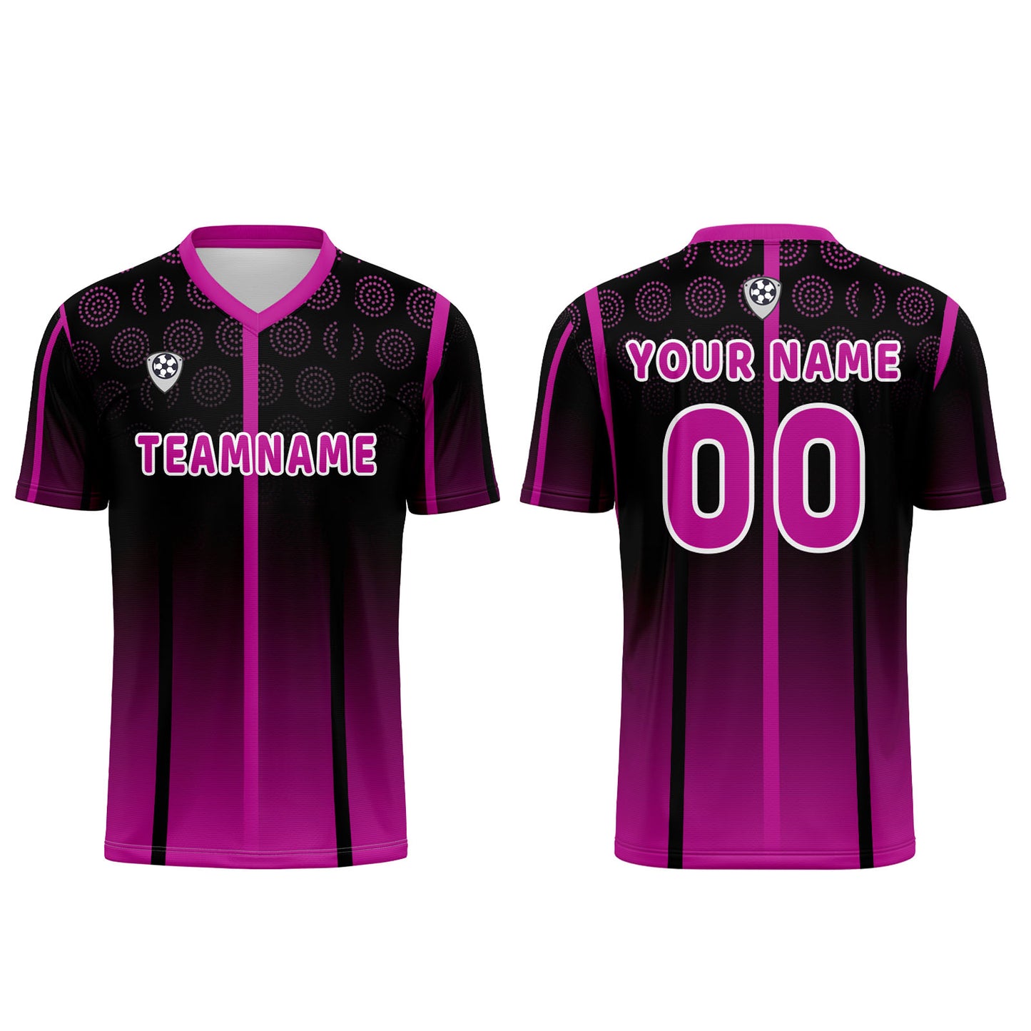 Benutzerdefinierte Schwarze Rose Lila Trikots für Männer Frauen Personalisierte Fußball Uniformen für Erwachsene und Kind