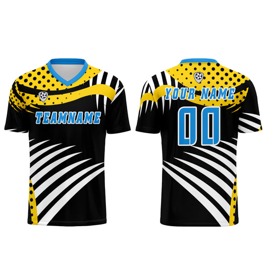 Benutzerdefinierte Gelb Blau Trikots für Männer Frauen Personalisierte Fußball Uniformen für Erwachsene und Kind