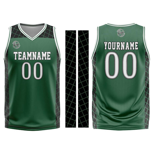 Benutzerdefinierter Grün Schwarz Basketball Jersey Uniform Anzug gedruckt Ihr Logo Name Nummer