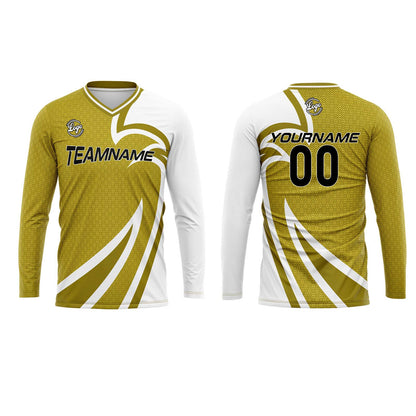 Kundenspezifisches Kurkuma Basketball Fußball Schießen langes T-Shirt für Erwachsene und Kinder