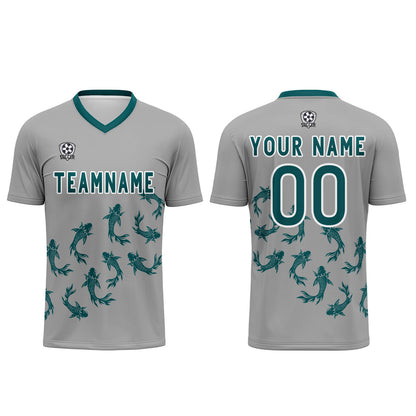Benutzerdefinierte Grau Trikots für Männer Frauen Personalisierte Fußball Uniformen für Erwachsene und Kind