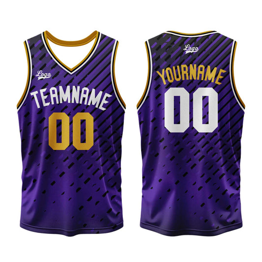 Benutzerdefinierter Lila Basketball Jersey Uniform Anzug gedruckt Ihr Logo Name Nummer