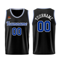 Individuelle Schwarz Königliche Basketball Jersey Shorts für Männer und Frauen Gestickter und gedruckter Name, Nummer und Logo