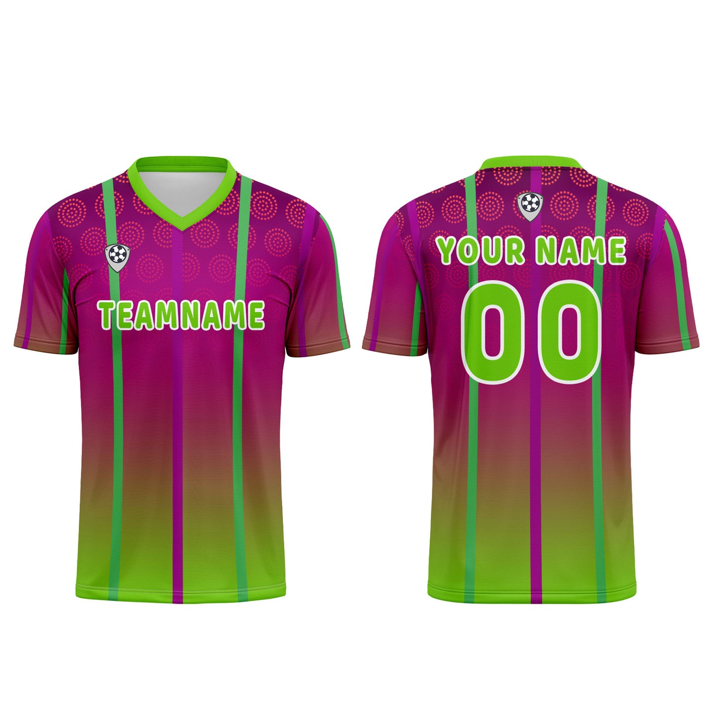 Benutzerdefinierte Rose Rot Grün Trikots für Männer Frauen Personalisierte Fußball Uniformen für Erwachsene und Kind