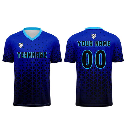 Benutzerdefinierte Blau Trikots für Männer Frauen Personalisierte Fußball Uniformen für Erwachsene und Kind