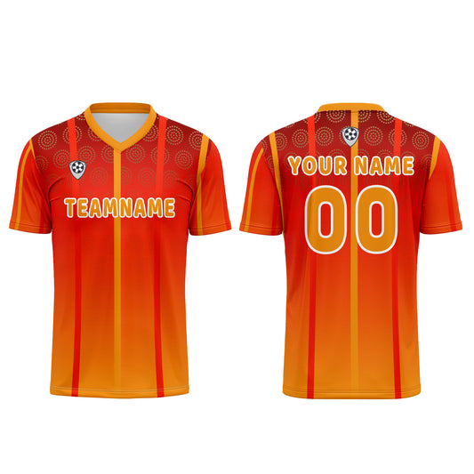 Benutzerdefinierte Orange Gelb Trikots für Männer Frauen Personalisierte Fußball Uniformen für Erwachsene und Kind
