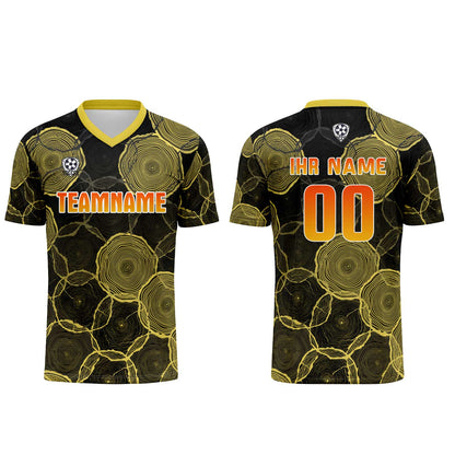 Benutzerdefinierte Schwarz Gelb Trikots für Männer Frauen Personalisierte Fußball Uniformen für Erwachsene und Kind