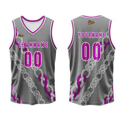 Benutzerdefinierter Aschenpulver Basketball Jersey Uniform Anzug gedruckt Ihr Logo Name Nummer