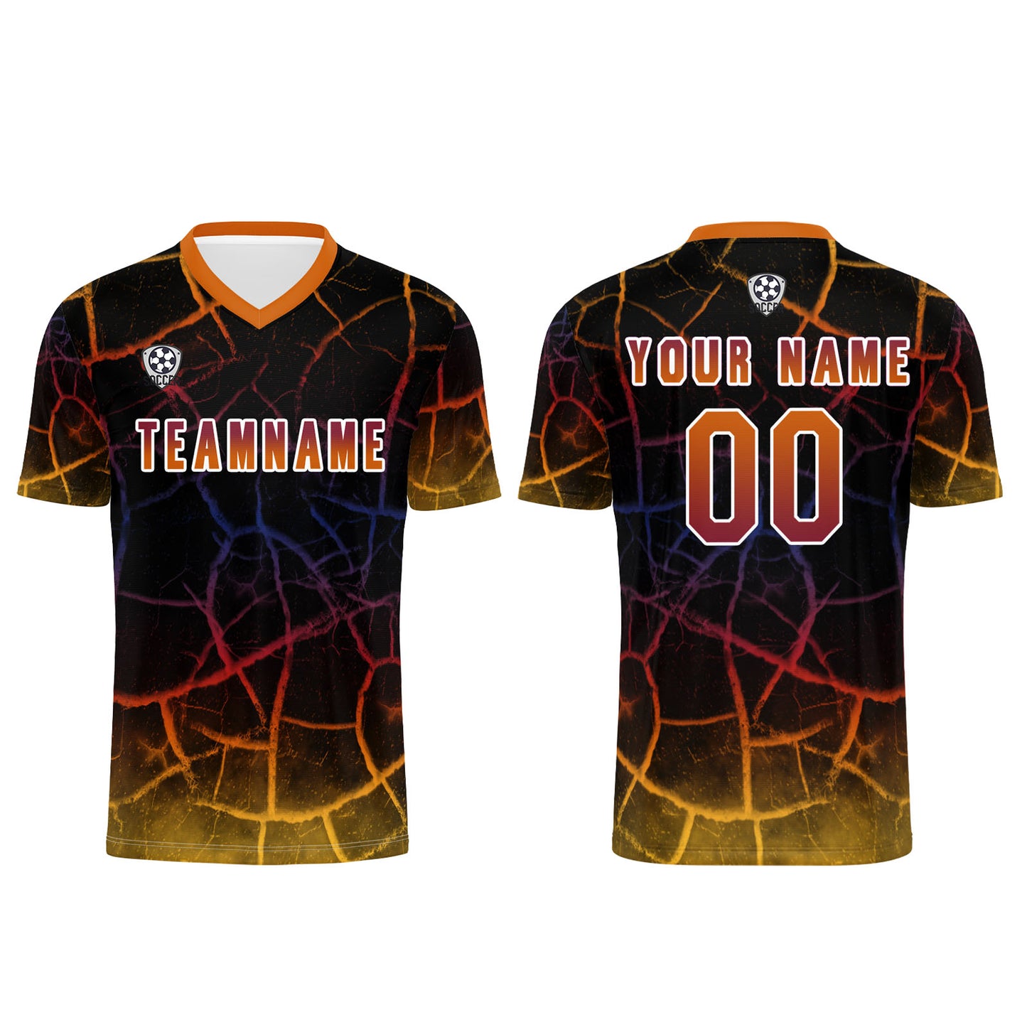 Benutzerdefinierte Schwarz Orange Trikots für Männer Frauen Personalisierte Fußball Uniformen für Erwachsene und Kind