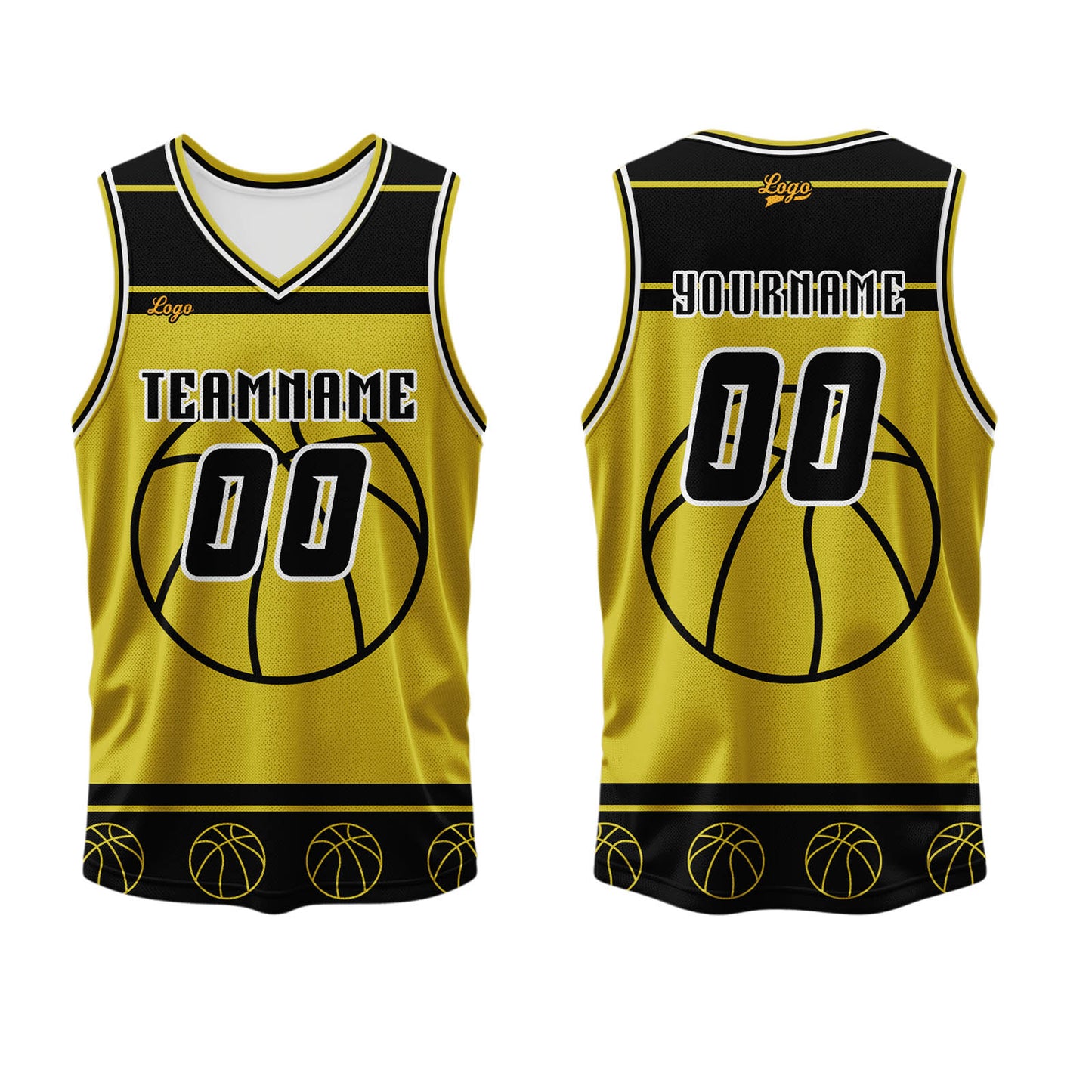 Benutzerdefinierter Schwarz Gelb Basketball Jersey Uniform Anzug gedruckt Ihr Logo Name Nummer