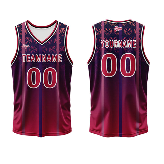 Benutzerdefinierter Rot Basketball Jersey Uniform Anzug gedruckt Ihr Logo Name Nummer