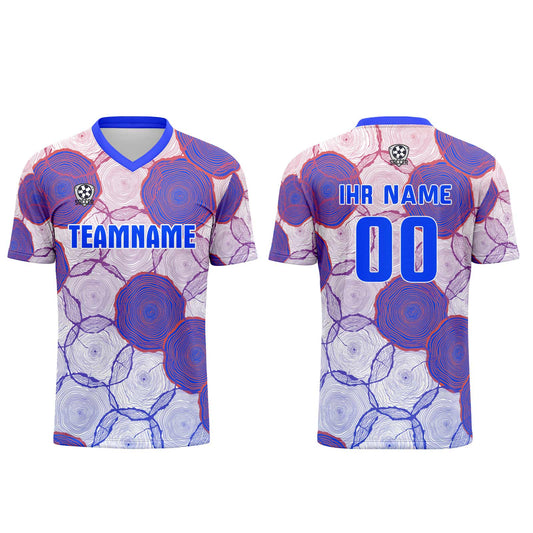 Benutzerdefinierte Weiß Blau Orange  Trikots für Männer Frauen Personalisierte Fußball Uniformen für Erwachsene und Kind