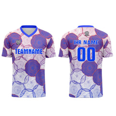 Benutzerdefinierte Weiß Blau Orange  Trikots für Männer Frauen Personalisierte Fußball Uniformen für Erwachsene und Kind