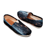 Leinwand-Schuhe mit Himmelskarten und kosmischer grün-lila Mischung, EVA-Sohle für Männer und Frauen
