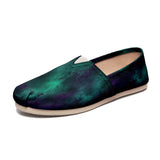 Stilvolle Leinwand-Schuhe mit Himmelskarten in bezaubernder grün-lila Palette, Unisex-EVA-Komfort