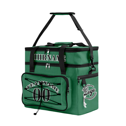 Maßgeschickerte Grün Schwarz vollflächig bedruckte isolierte Kühltasche mit Doppelwand Wasserdichte 600D Oxford Picknick-Tragetasche für Teamevents & Outdoor-Grillen