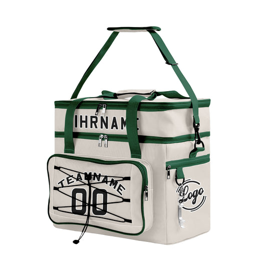 Maßgeschickerte Grau Grün vollflächig bedruckte isolierte Kühltasche mit Doppelwand Wasserdichte 600D Oxford Picknick-Tragetasche für Teamevents & Outdoor-Grillen