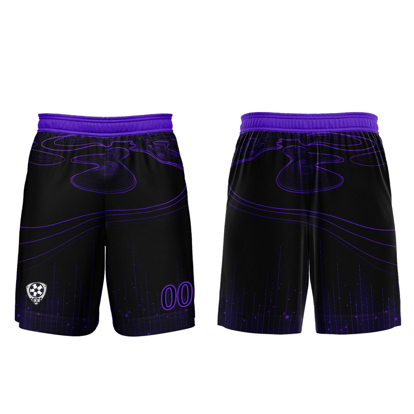 Benutzerdefinierte Schwarz Lila Trikots für Männer Frauen Personalisierte Fußball Uniformen für Erwachsene und Kind