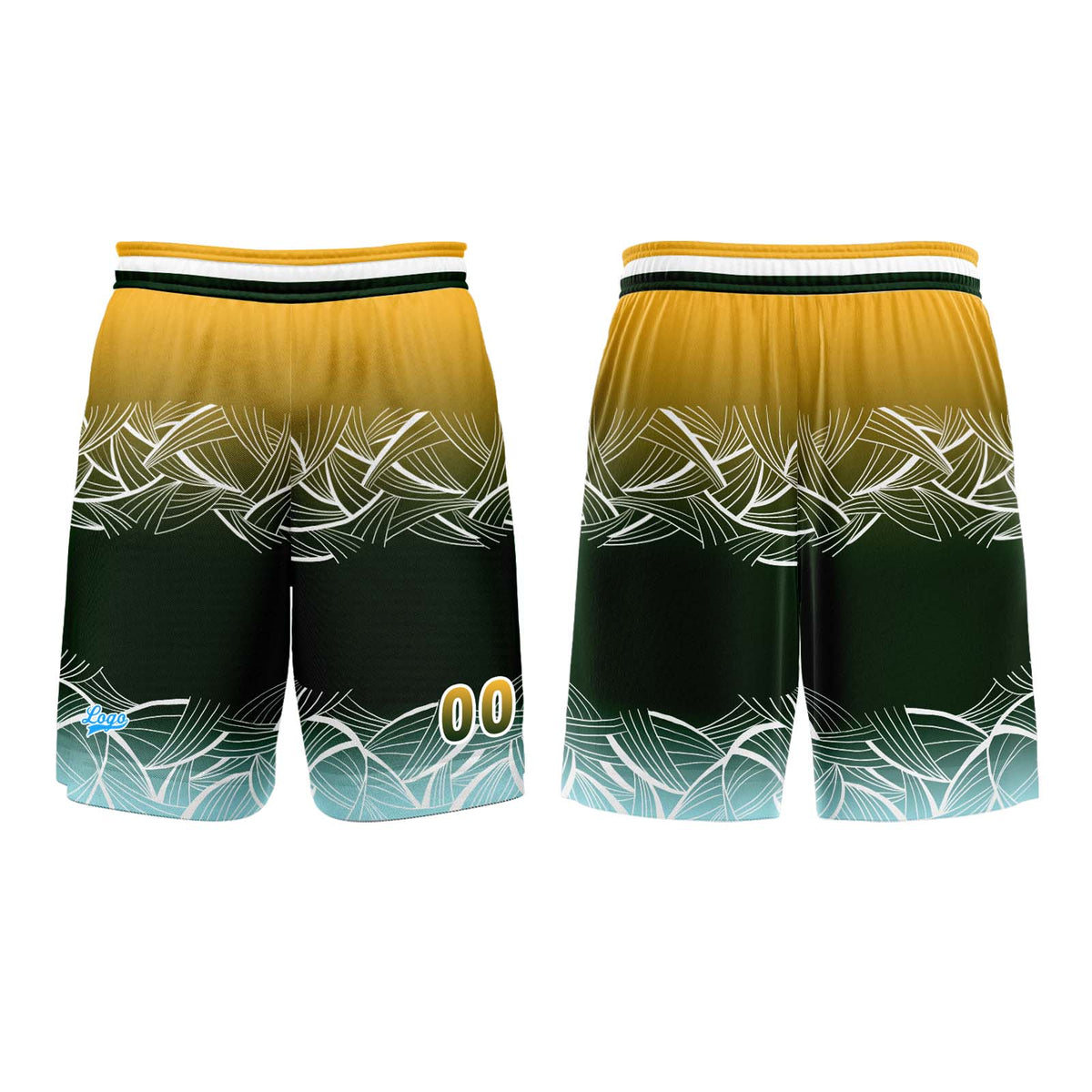 Benutzerdefinierter Gelb Grün Basketball Jersey Uniform Anzug gedruckt Ihr Logo Name Nummer