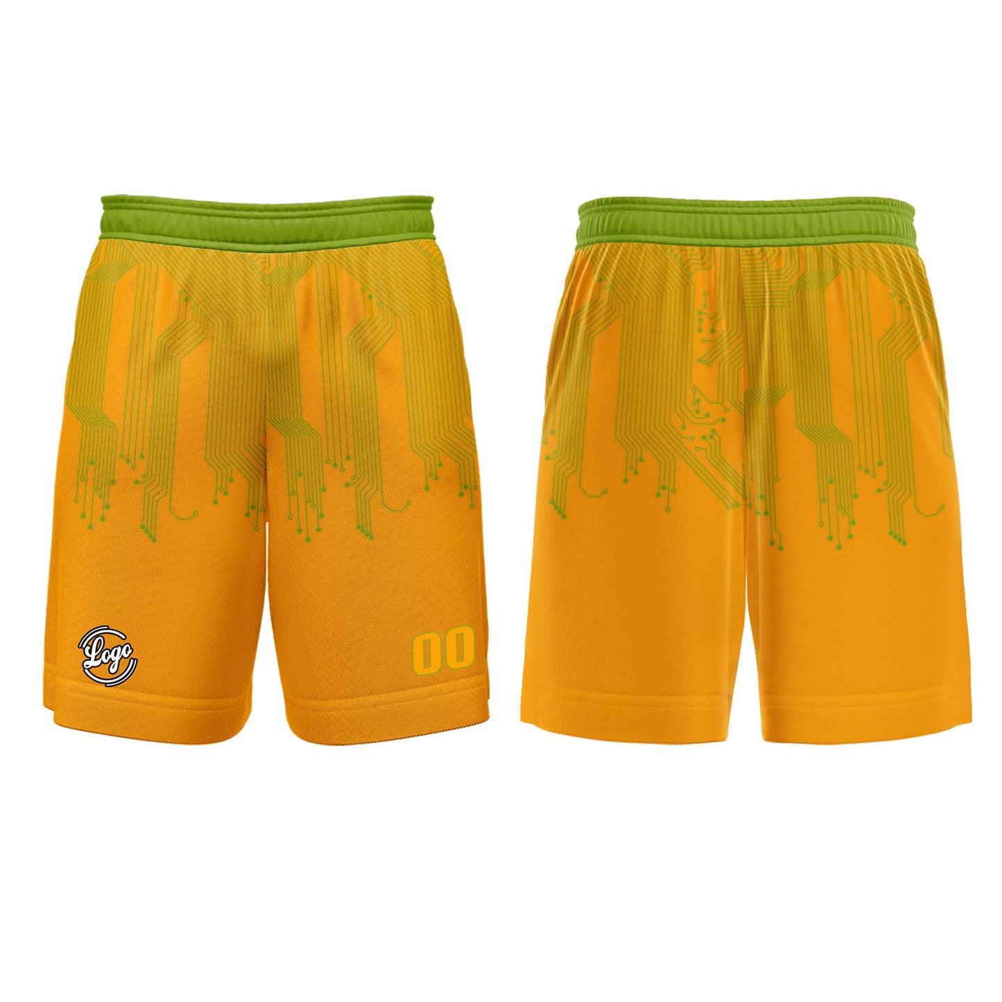 Kundenspezifisches Orange Grün Basketball Fußball Schießen langes T-Shirt für Erwachsene und Kinder