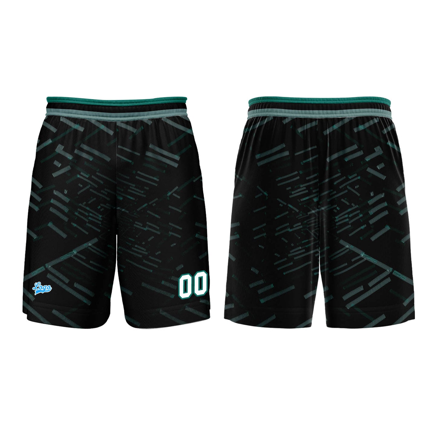 Benutzerdefinierter Schwarz Grasgrün Basketball Jersey Uniform Anzug gedruckt Ihr Logo Name Nummer
