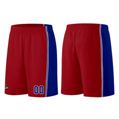 Individuelle Burgund Königlich Basketball Jersey Shorts für Männer und Frauen Gestickter und gedruckter Name, Nummer und Logo