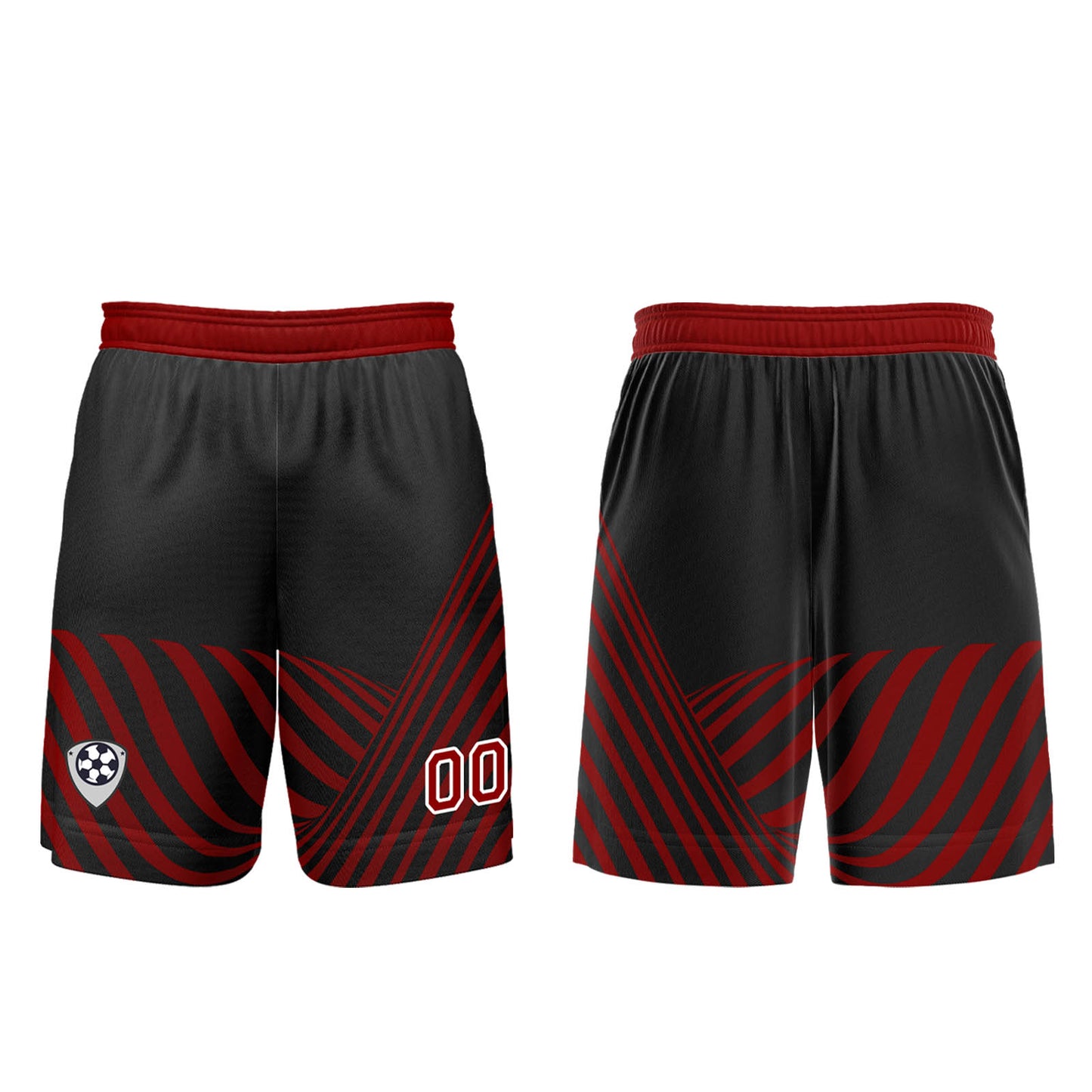 Benutzerdefinierte Schwarz Rot Trikots für Männer Frauen Personalisierte Fußball Uniformen für Erwachsene und Kind