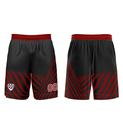 Benutzerdefinierte Schwarz Rot Trikots für Männer Frauen Personalisierte Fußball Uniformen für Erwachsene und Kind