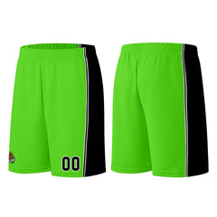 Individuelle Neongrün-Schwarz Basketball Jersey Shorts für Männer und Frauen Gestickter und gedruckter Name, Nummer und Logo