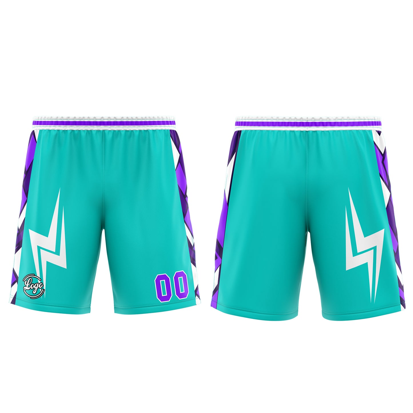 Benutzerdefinierter Cyan Lila Basketball Jersey Uniform Anzug gedruckt Ihr Logo Name Nummer