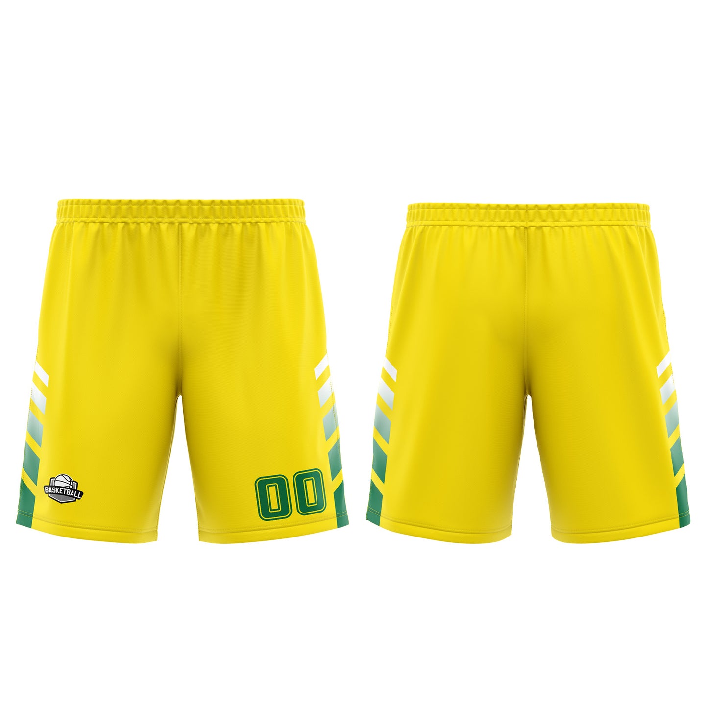 Benutzerdefinierter Gelb Grün Basketball Jersey Uniform Anzug gedruckt Ihr Logo Name Nummer