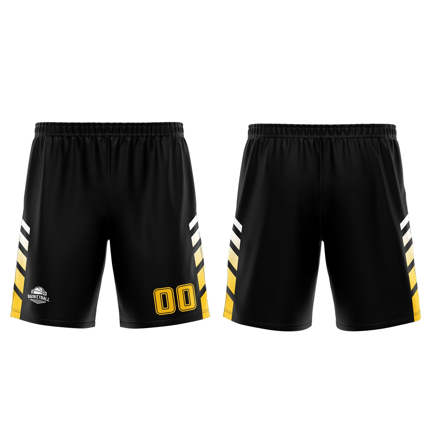 Benutzerdefinierter Schwarz Gelb Basketball Jersey Uniform Anzug gedruckt Ihr Logo Name Nummer