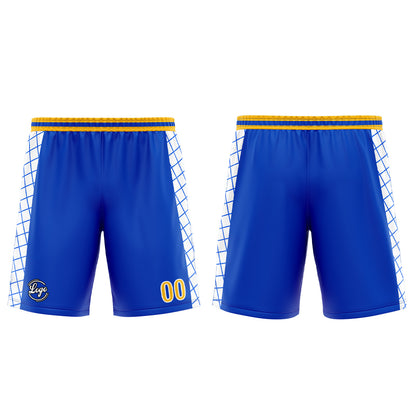 Benutzerdefinierter Blau Gelb Basketball Jersey Uniform Anzug gedruckt Ihr Logo Name Nummer