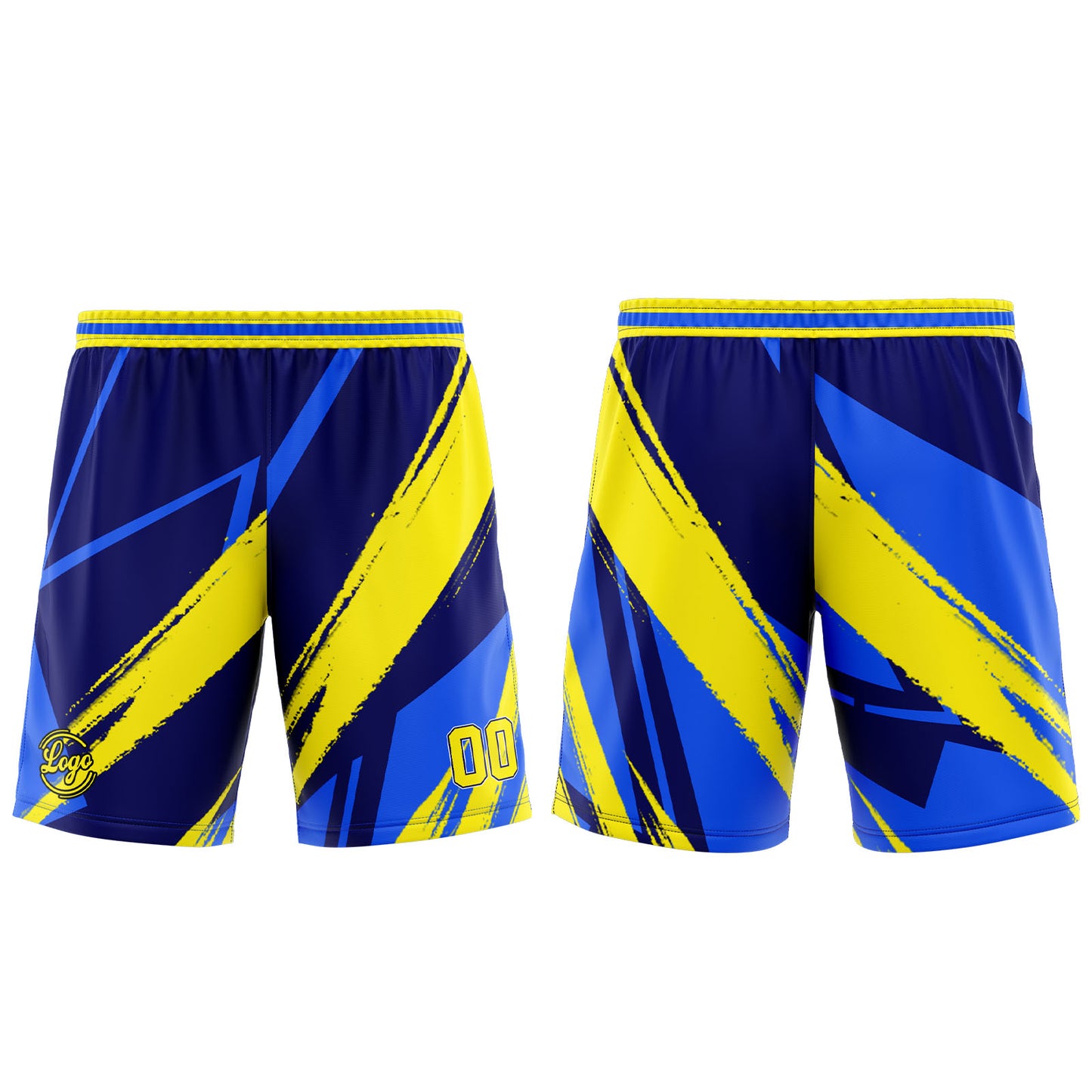 Benutzerdefinierter Blau Gelb Basketball Jersey Uniform Anzug gedruckt Ihr Logo Name Nummer