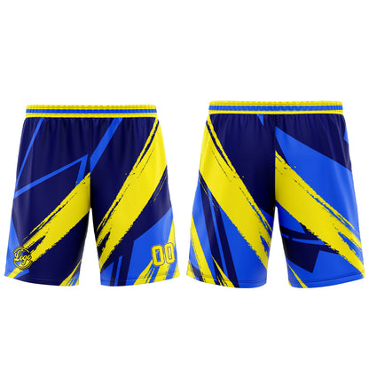 Benutzerdefinierter Blau Gelb Basketball Jersey Uniform Anzug gedruckt Ihr Logo Name Nummer