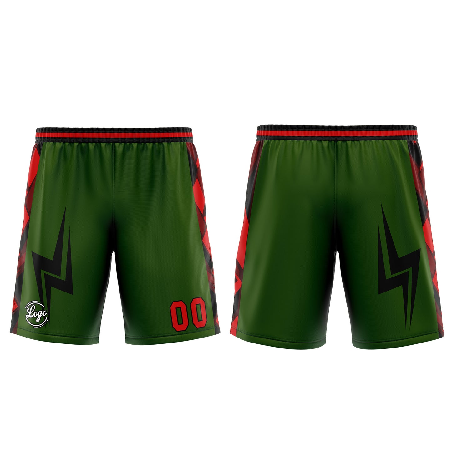 Benutzerdefinierter Grün Rot Basketball Jersey Uniform Anzug gedruckt Ihr Logo Name Nummer